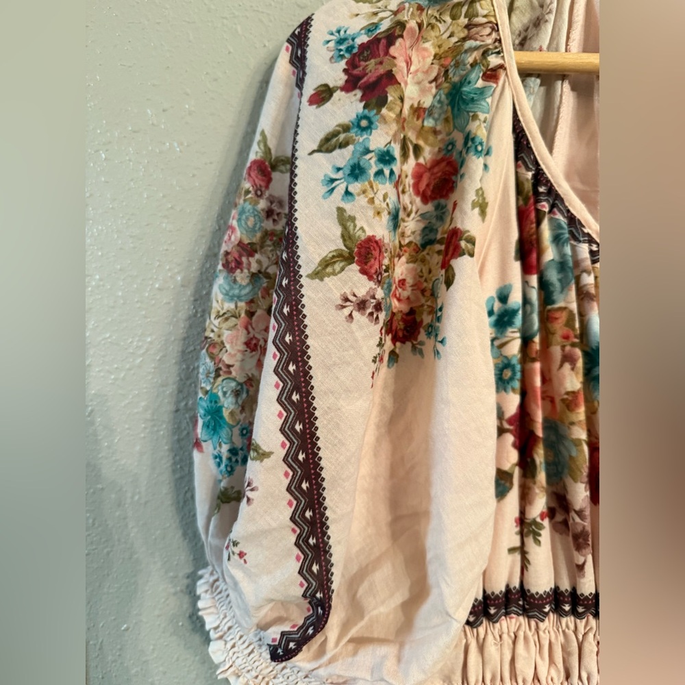 Floral Embroidered Pink Maxi Dress - Picture 5 of 11
